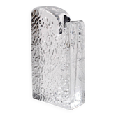 Mid-century Single Flower Textured Glass Block Bud Vase / Germany / 1960s