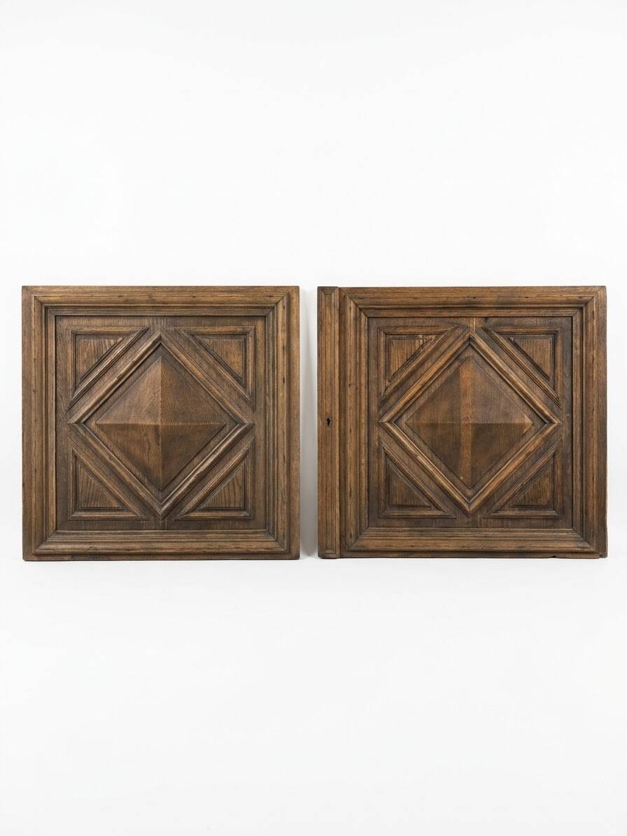 Pair of old solid oak doors