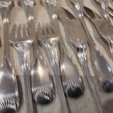 11 fish cutlery 23p silver plated metal goldsmith Cailar Bayard shell