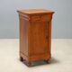 Antique Louis-Philippe bedside table in walnut with drawer, Italy, 19th century.
