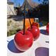 Vintage fruit set in resin and earthenware
