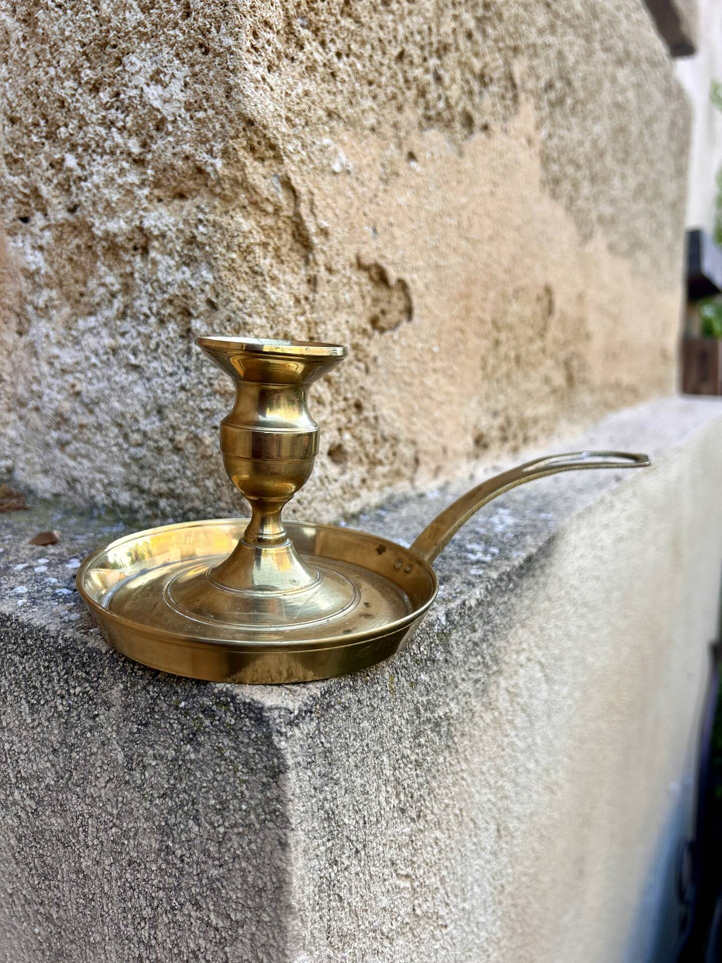 Brass hand candlestick