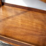 Wooden service with wheels, rolling trolley, rolling bar, wooden lounge furniture, vintage