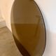 Table ronde vintage tubulaire en métal et verre fumé design année 70