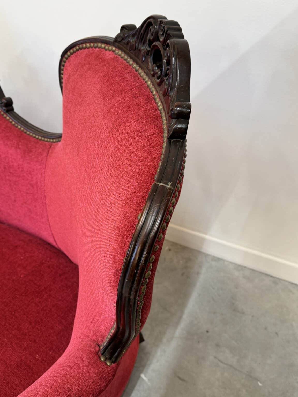 Antique Louis-Philippe velvet sofa