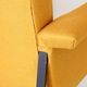 Eclectic Mid-Century Modern Sculptural Armchair in Mustard Yellow Fabric