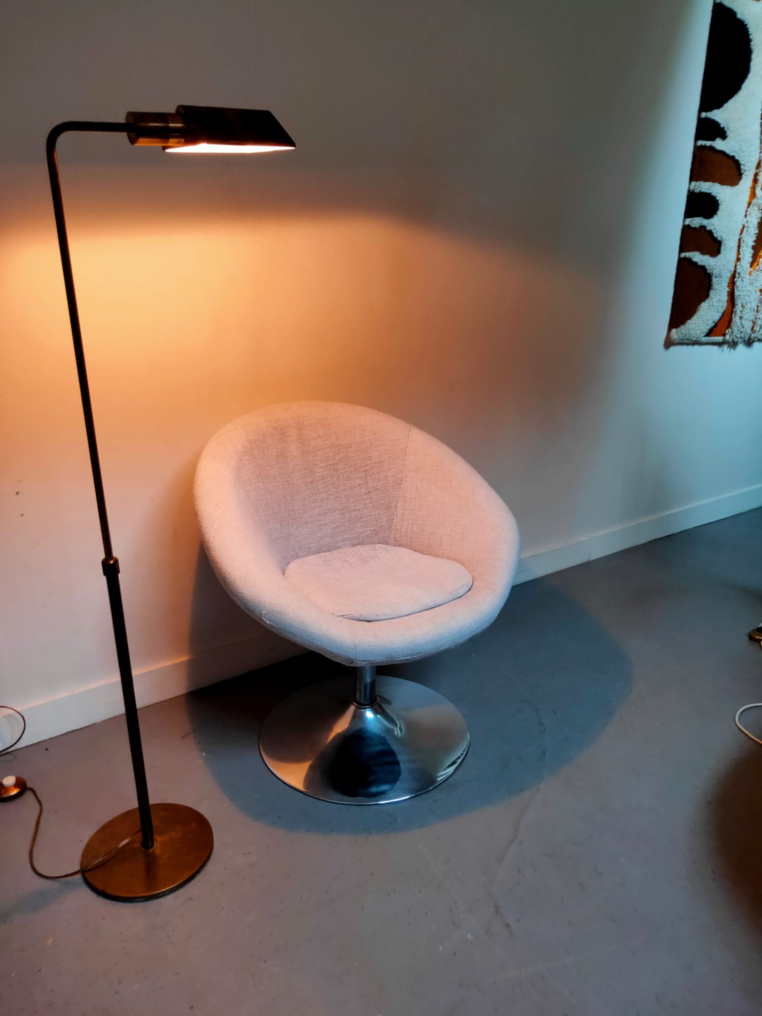 Two vintage brass lampposts