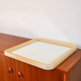 Ecru square plexiglass mirror, Made in Italy, 1970