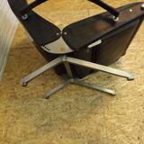 Tecno P40 chaise longue  , cuir noir