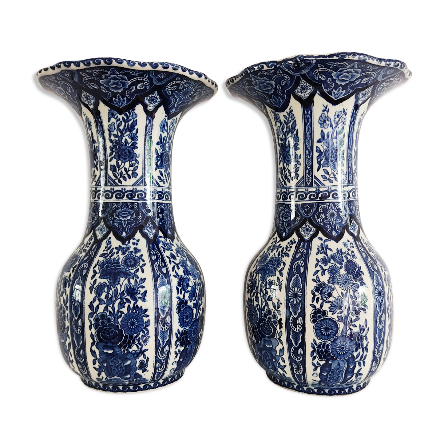 Pair of Delfts Boch model vases