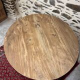 Oval coffee table in raw wood