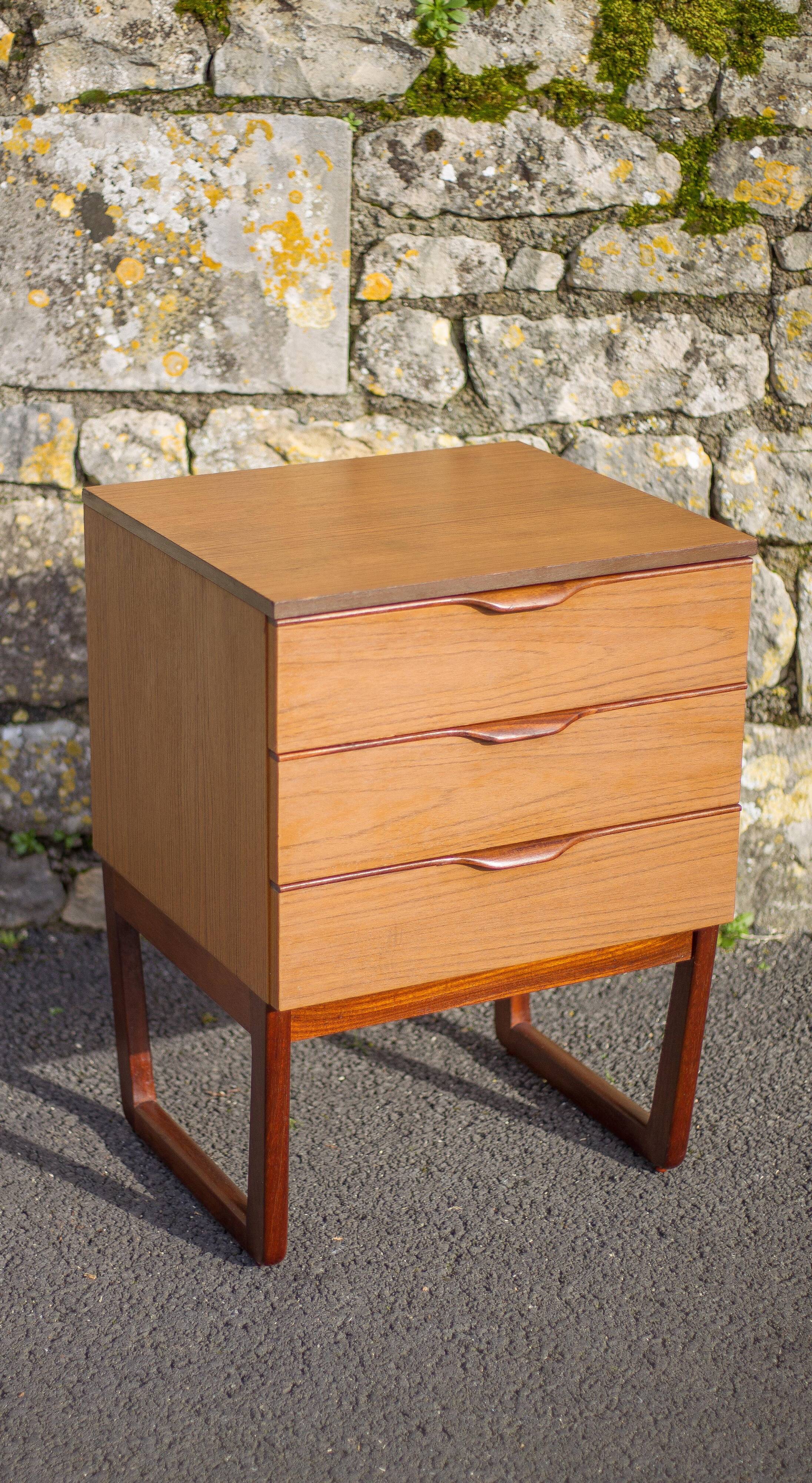 EUROPA vintage drawer unit, bedside table, end table, small chest of drawers