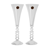 2 vintage champagne flutes in arques crystal