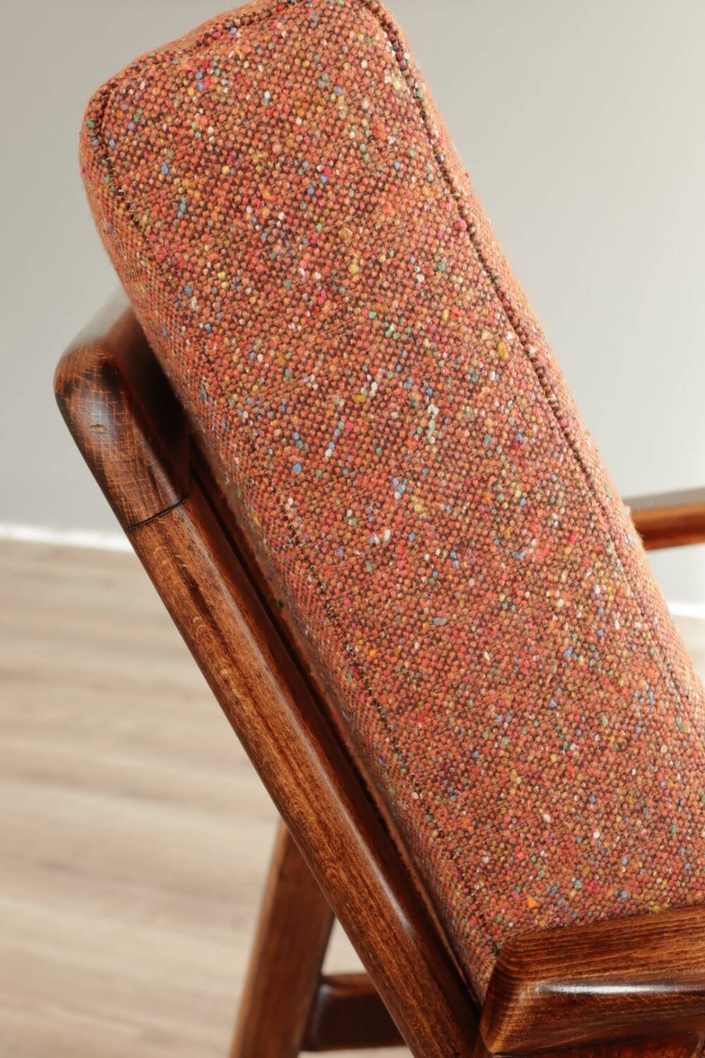 Vintage rust bronze armchair Scandinavian design 1960