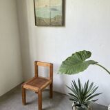 Brutalist pine chair