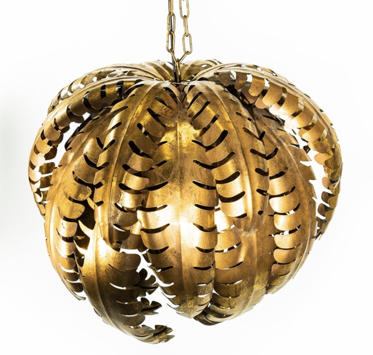Golden metal palm tree hanging lamp 70