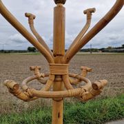 Vintage rattan parrot coat rack