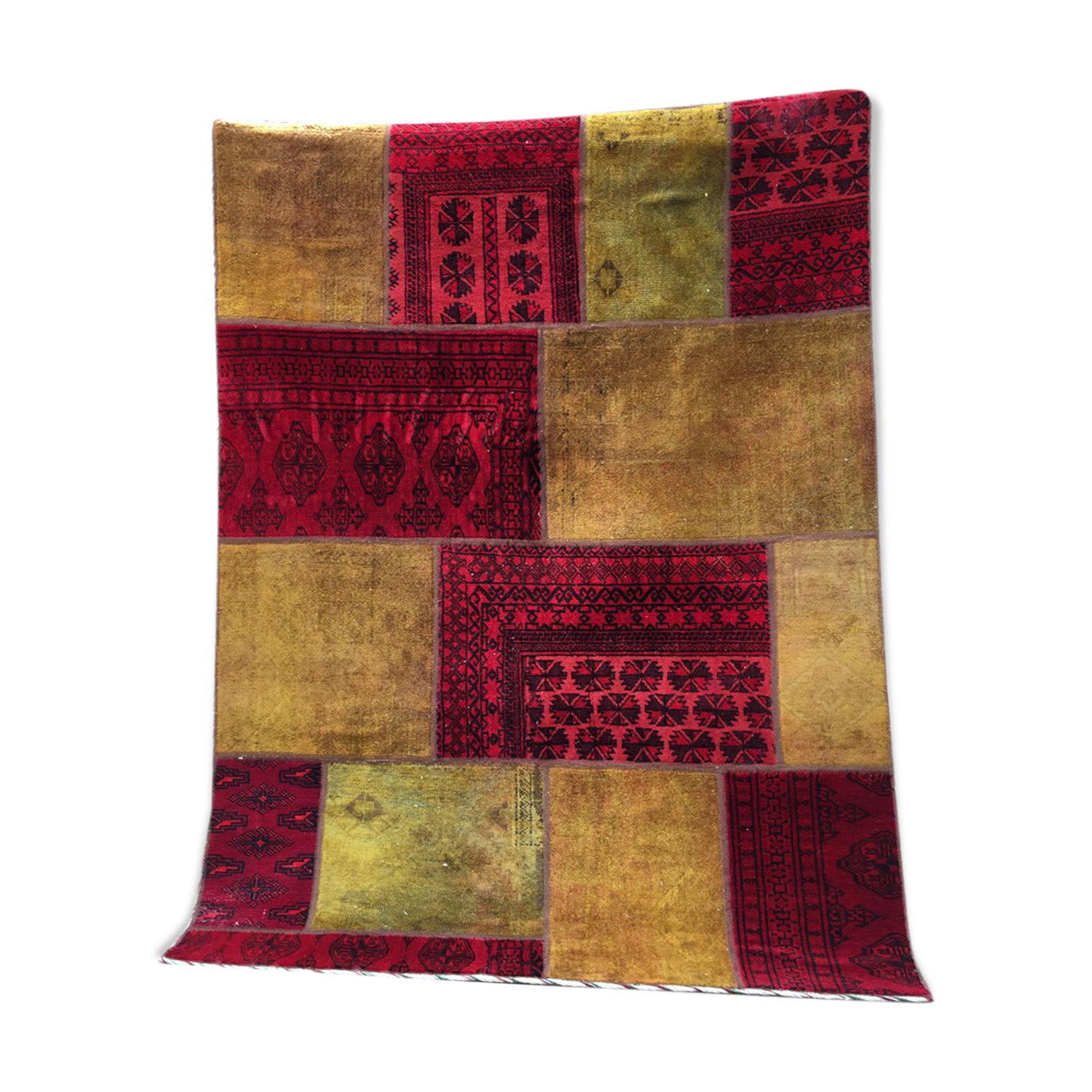 Tapis oriental vintage tissé à la main 200 cm x 300 cm rouge