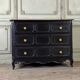 Commode en chêne Louis XV, patine noire, XVIIIe siècle