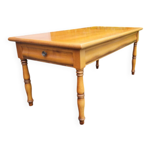 table basse 2 tiroirs - merisier