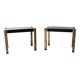 Pair of Hollywood Regency style brass side tables, 70s.