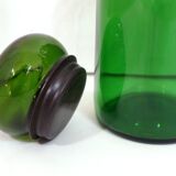 Green glass Maxwell 1960 s, style apothecary jar