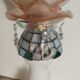 Creation of a rose on stained glass with pendants and opaline.