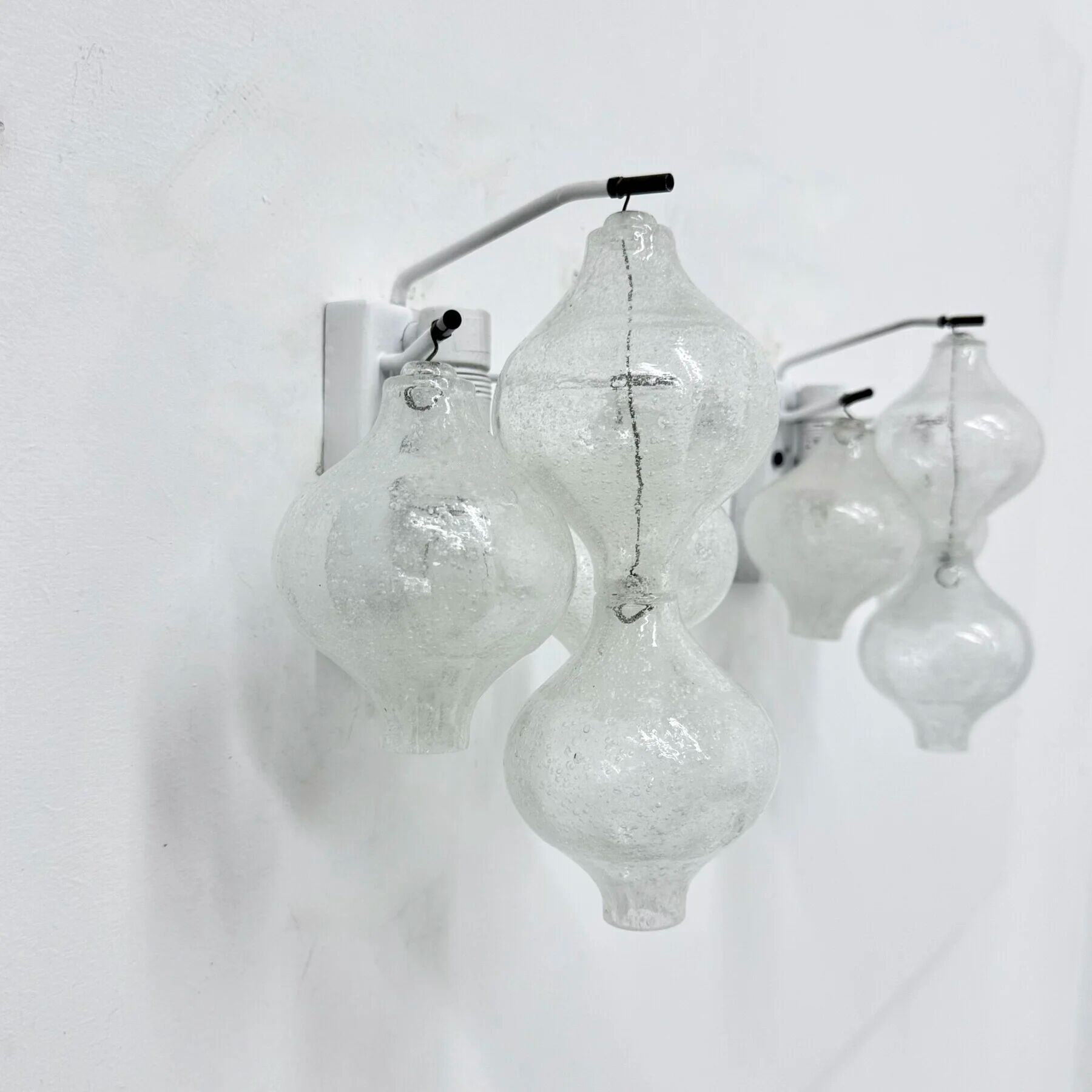 Mid-century Tulipan glass pair of sconces by Kalmar, Austria, 1960s