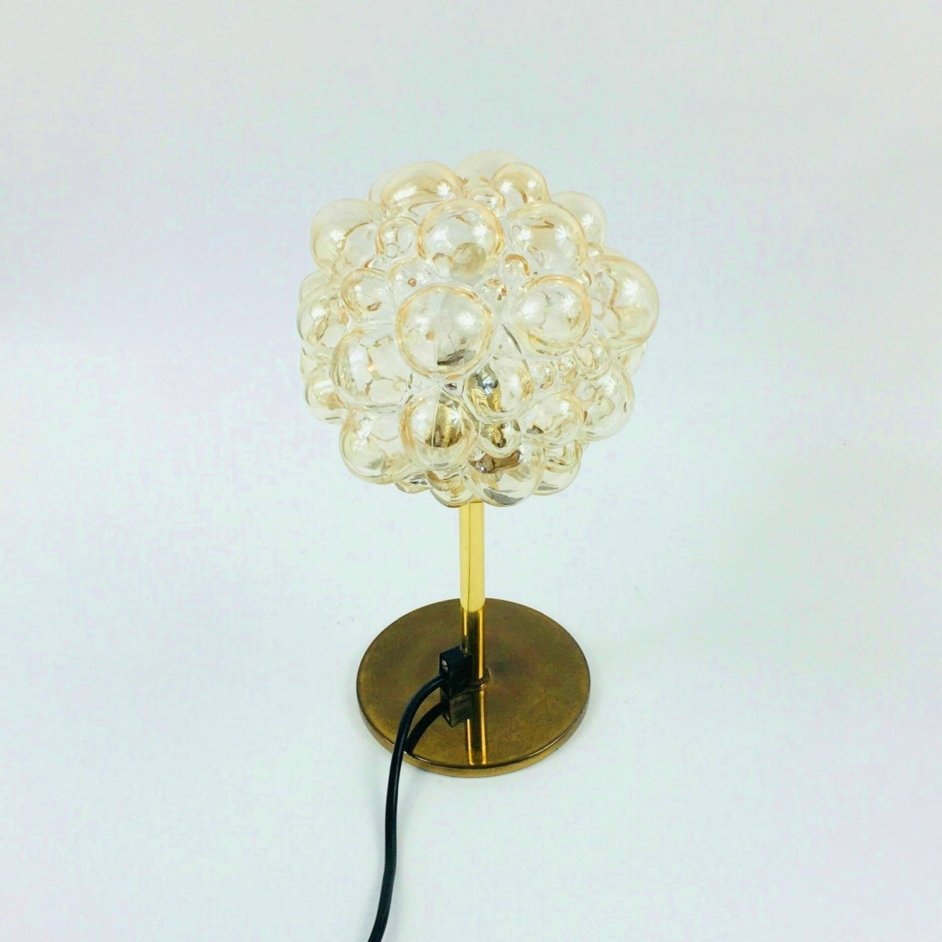Paire de lampes de table en verre bulle du milieu du siècle par H. Tynell, Allemagne, années 1960.