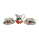 Duo tasses et pot à lait porcelaine bavaria orange et vert vintage 70