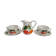 Duo tasses et pot à lait porcelaine bavaria orange et vert vintage 70