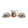 Duo tasses et pot à lait porcelaine bavaria orange et vert vintage 70