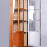 Biedermeier Cherry-Tree Corner Display Cabinet, Original, Czechia, 1840s