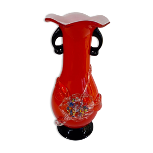 Vase Murano rouge années 70