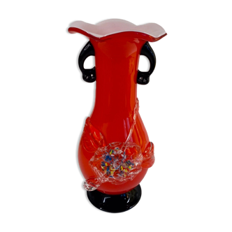 Vase Murano rouge années 70