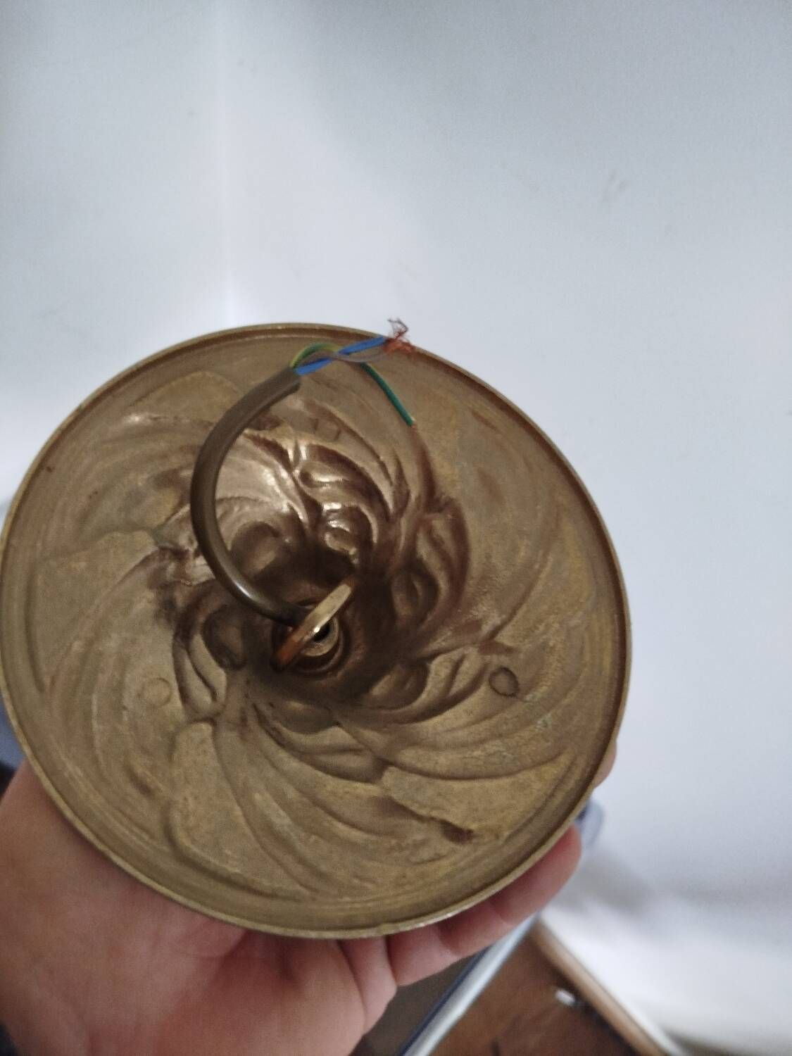 Pair of vintage floral wall lights or small pendant lights – glass deposition