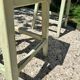 Garden bench in iron and wood and these 2 wooden stools