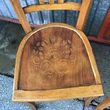 Lot de 2 chaises de bistrot bois 1950