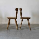Série de 4 chaises de montagne en bois brut