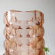 Glass faceted vase pink