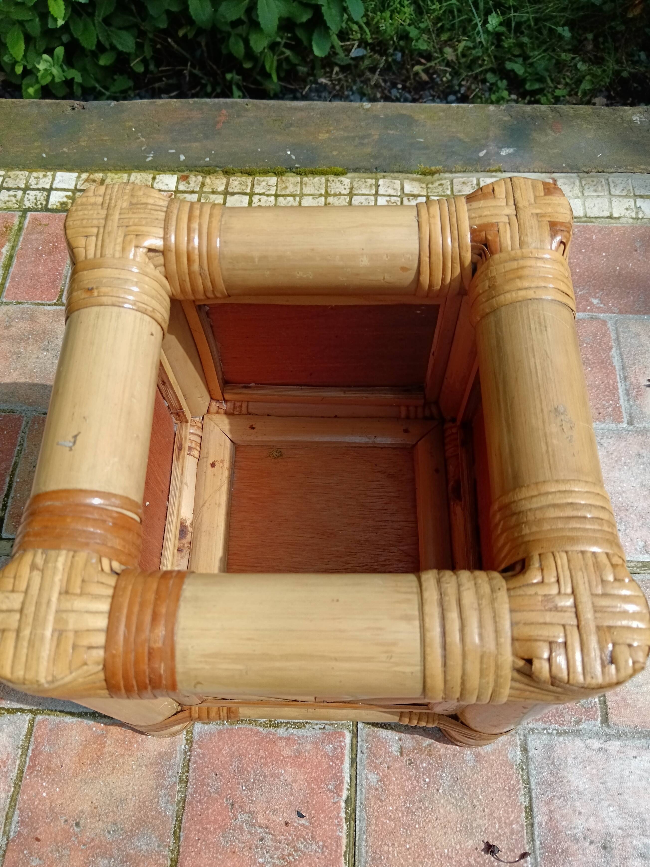 Vintage bamboo plant pot