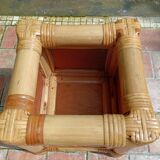 Cache-pot en bambou vintage