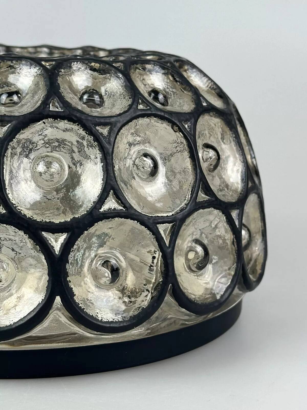 Ceiling light from the 60s and 70s Glashütte Limburg Germany glass & metal