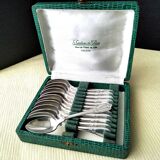 Box of 12 silver-plated metal teaspoons 15 G