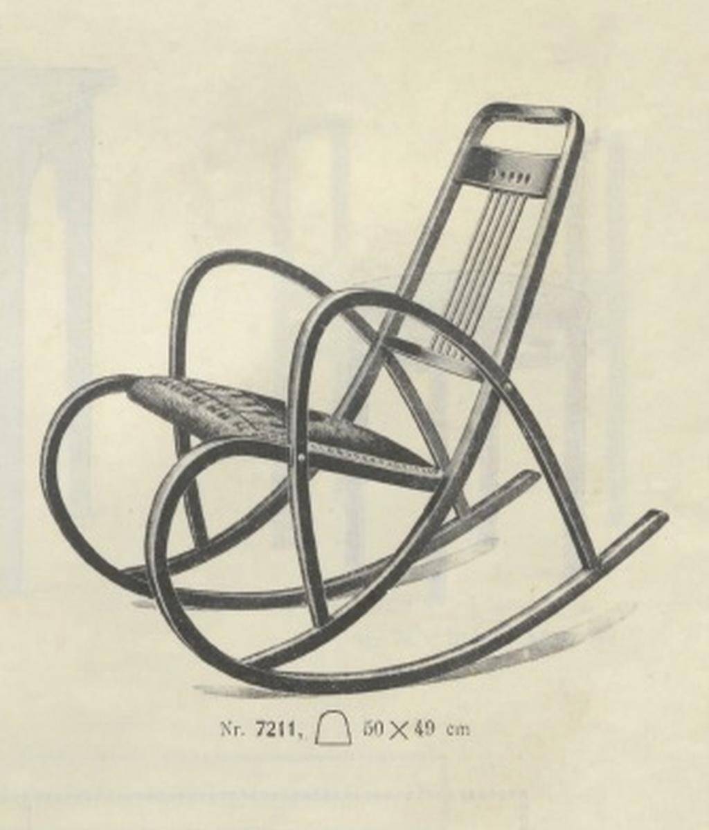 Chaise à bascule Sécession n°7211 par Marcel Kammerer pour Thonet