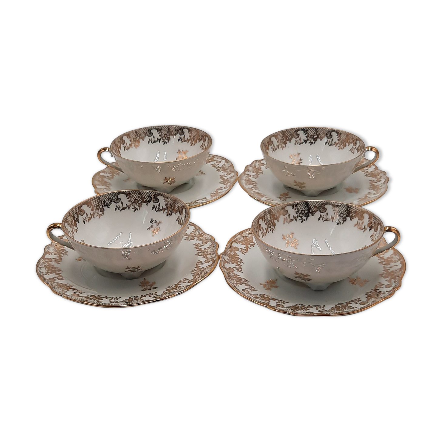 4 tea cup Limoges porcelain