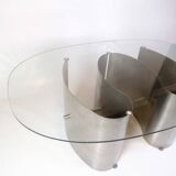 Unique Coffee Table With Glass Top By Jørgen Flemmer From 1980s