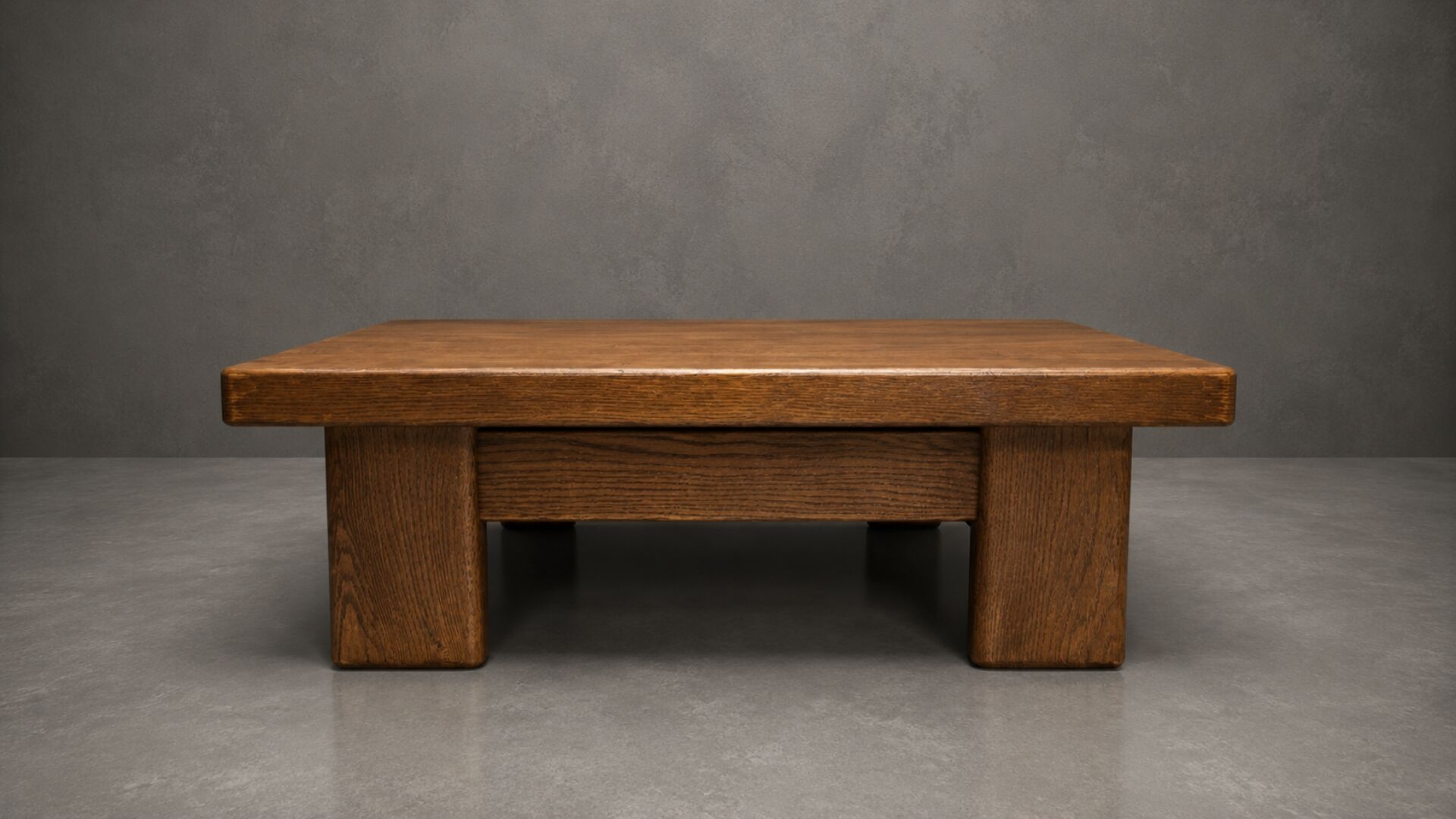 Brutalist coffee table / side table in oak – 1970s