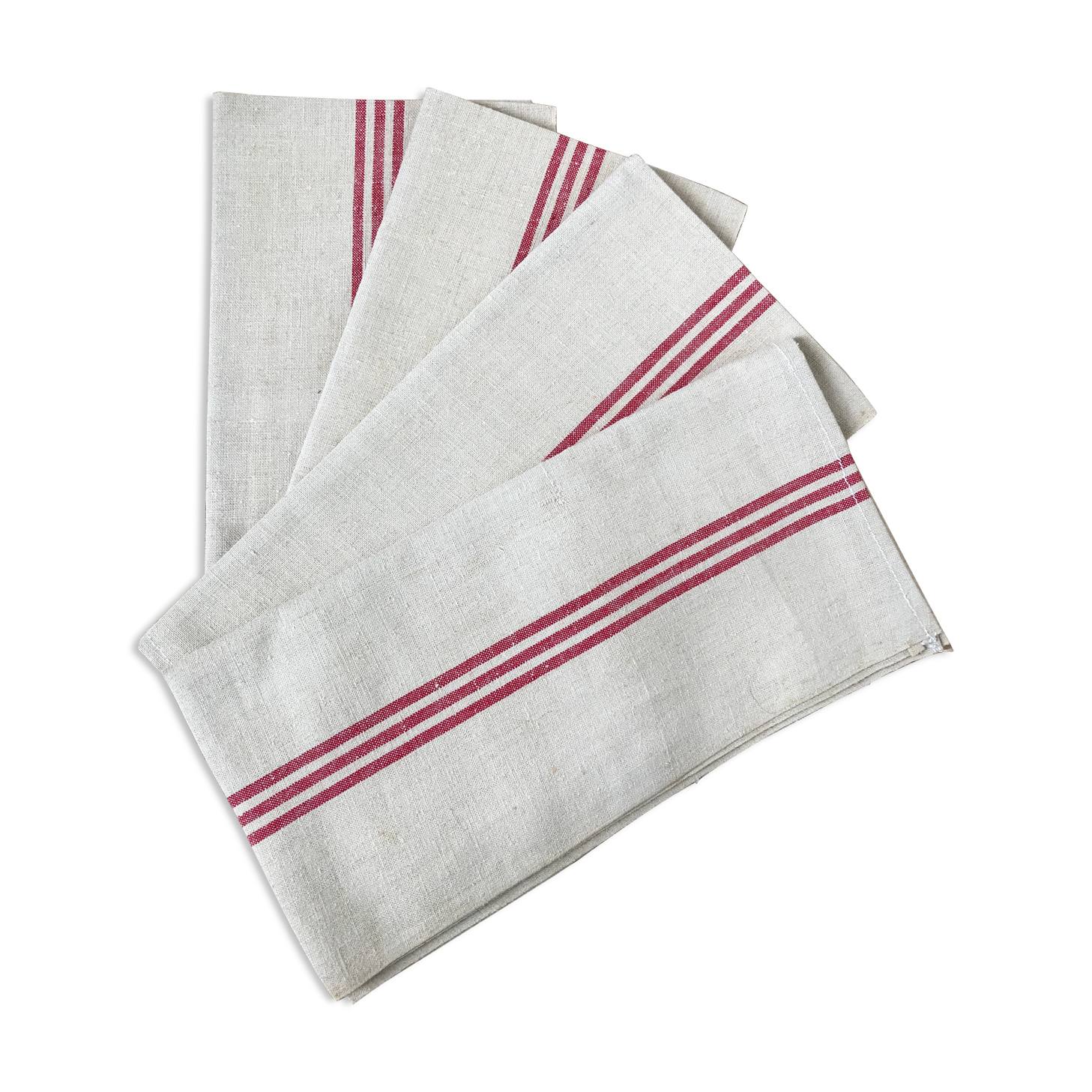 4 Old linen tea towels