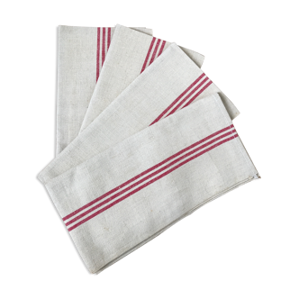 4 Old linen tea towels
